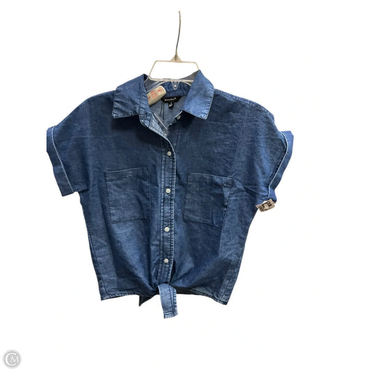 Top Short Sleeve By Sim & Sam In Blue Denim, Size: S