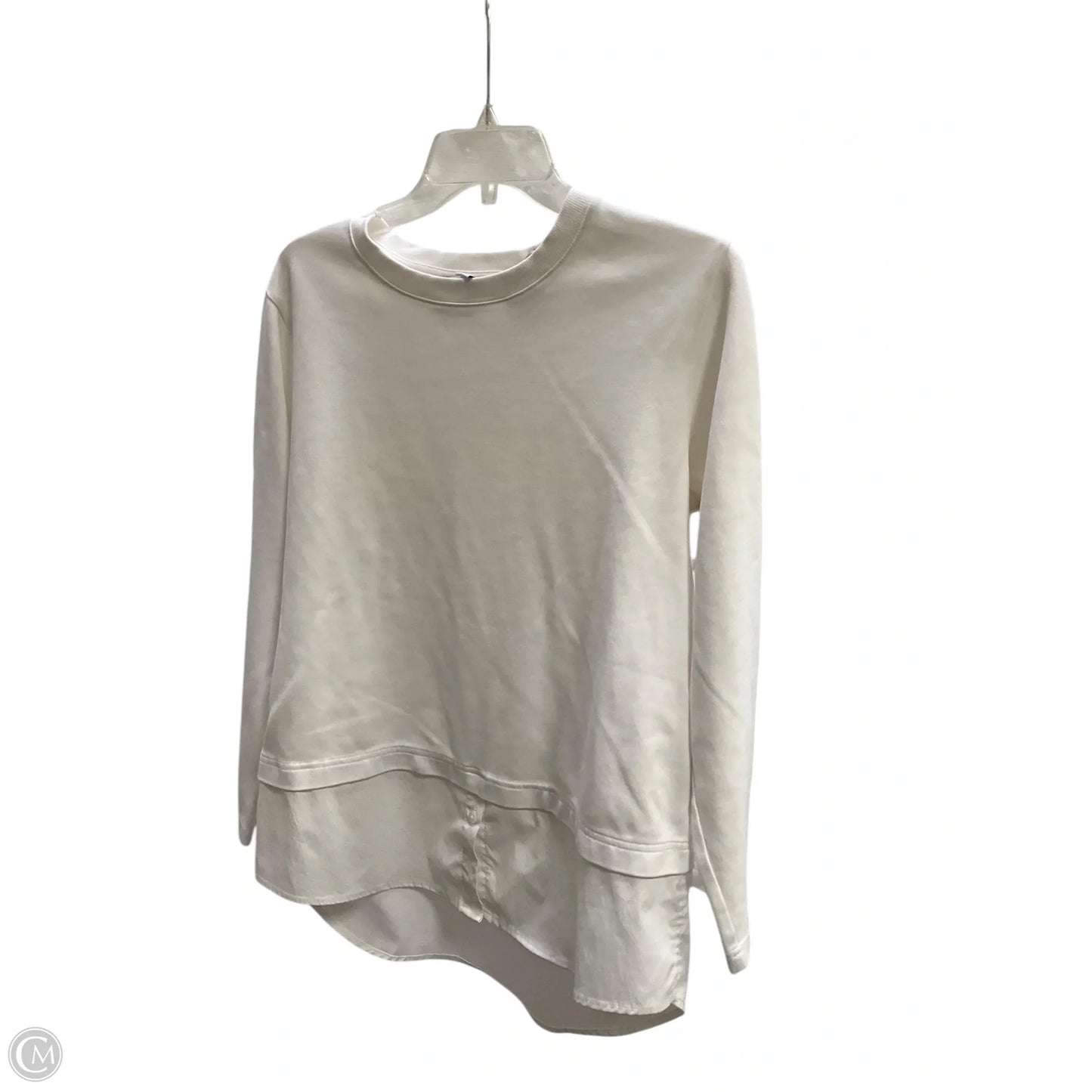 Athletic Top Long Sleeve Collar By Athleta In White, Size: M