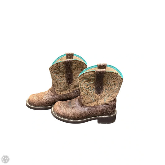 Boots Mid-calf Flats By Ariat In Brown, Size: 9