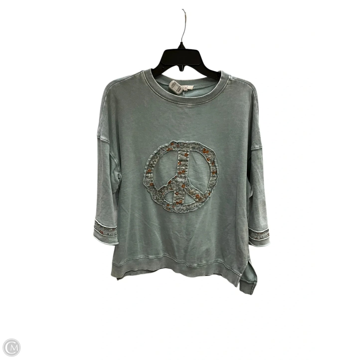 Top 3/4 Sleeve By Easel In Green, Size: S