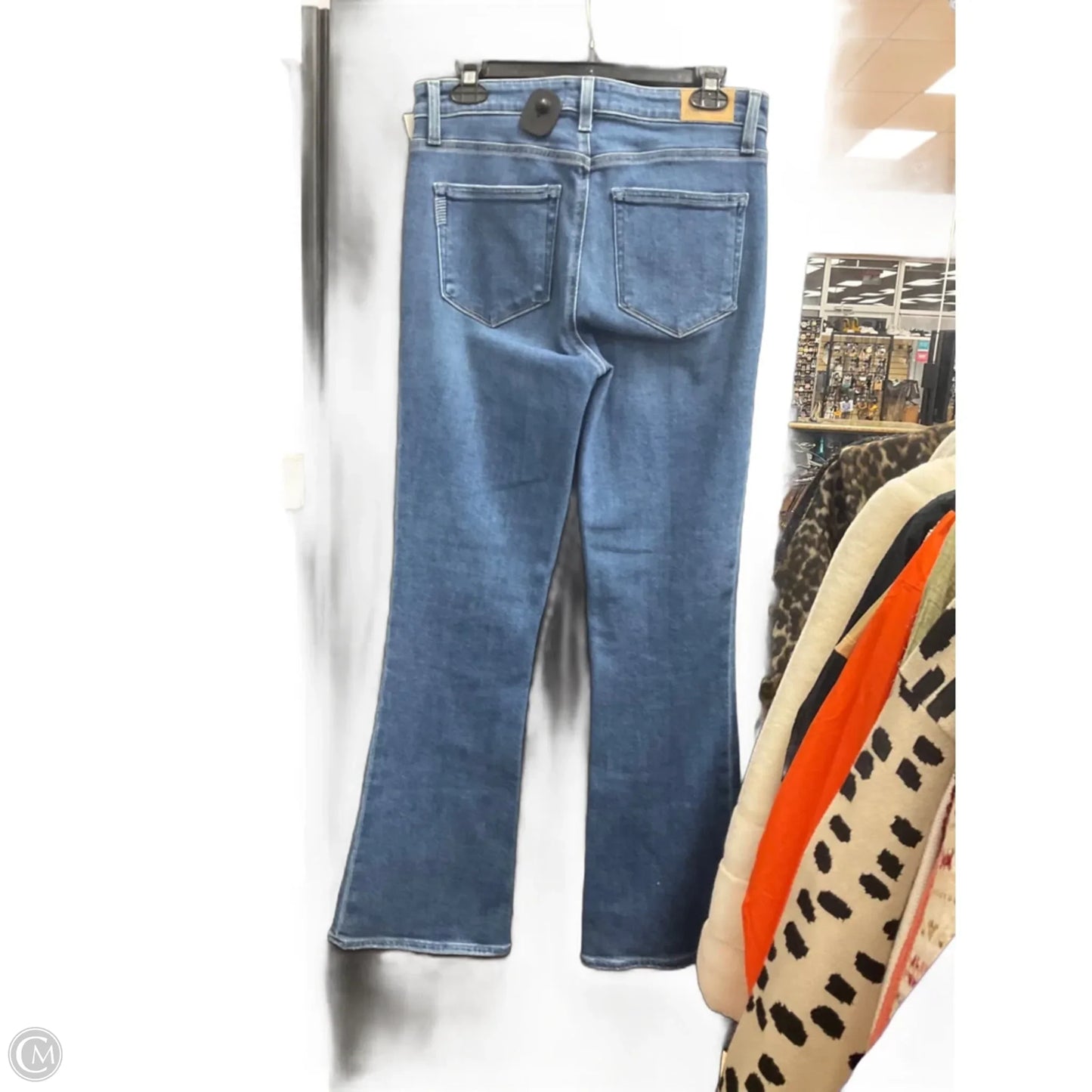 Jeans Flared By Paige In Blue Denim, Size: 8