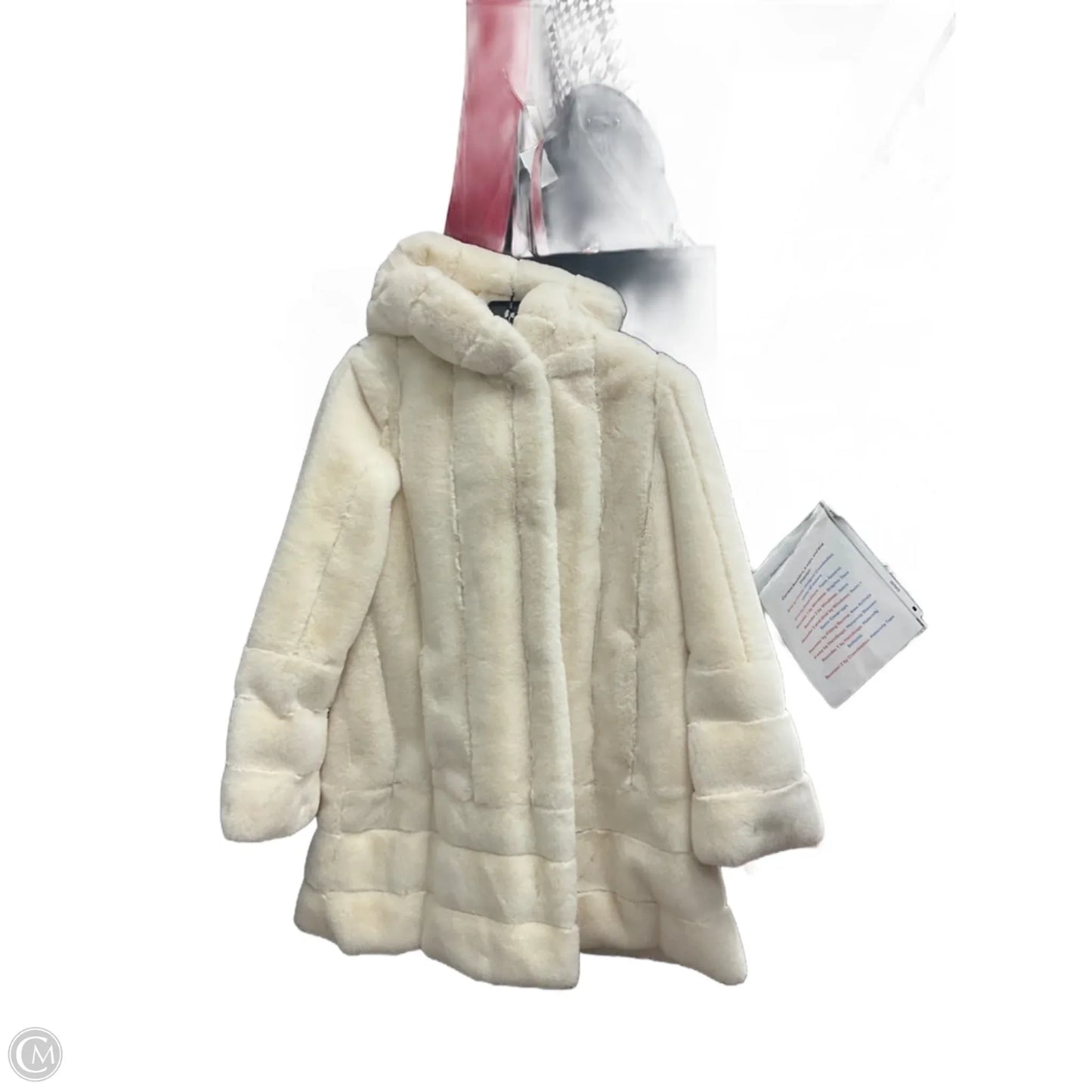 Coat Faux Fur & Sherpa By Liz Claiborne In White, Size: S