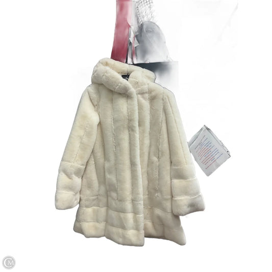 Coat Faux Fur & Sherpa By Liz Claiborne In White, Size: S