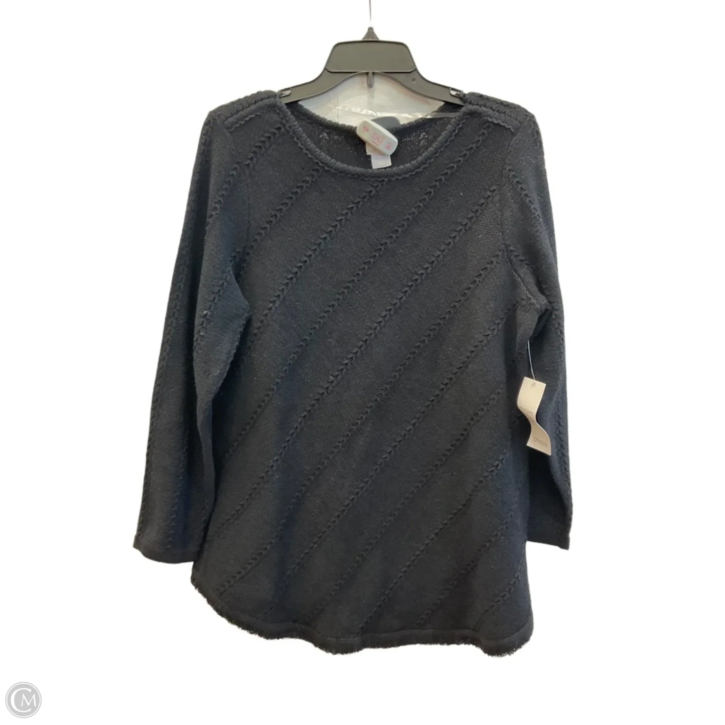 Top 3/4 Sleeve By Chicos In Black, Size: L