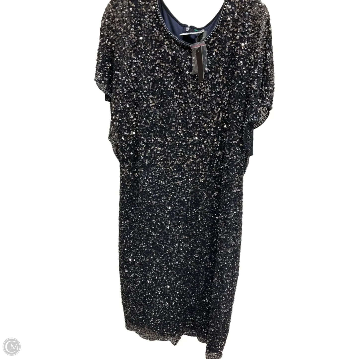 Dress Party Midi By Adrianna Papell In Blue, Size: 1x