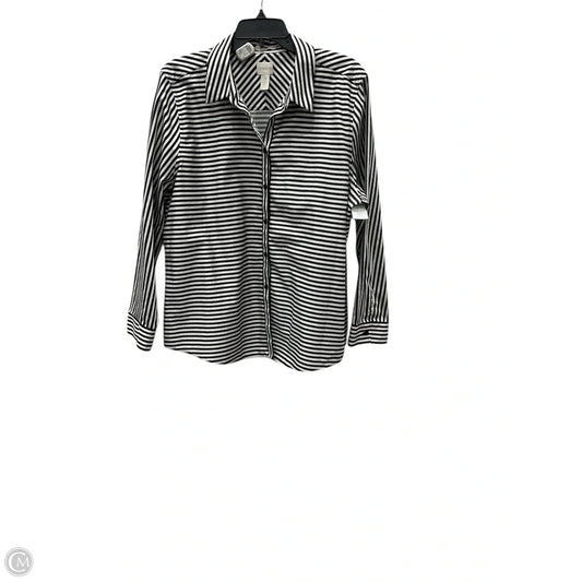 Blouse Long Sleeve By Chicos In Striped Pattern, Size: Xl