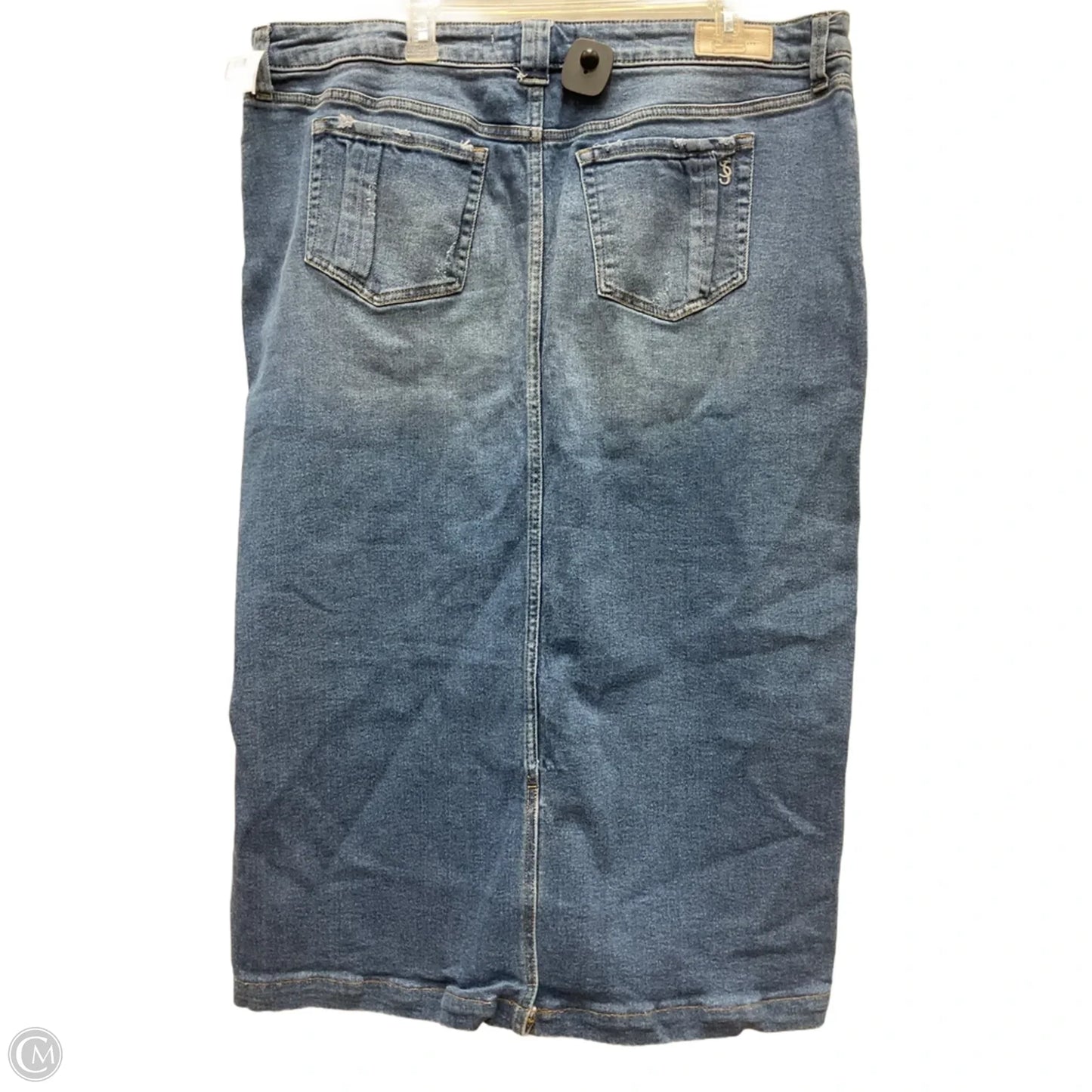 Skirt Midi By Clothes Mentor In Blue Denim, Size: 18