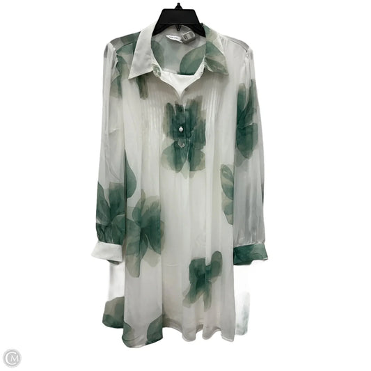 Dress Work By Nine West In Green & White, Size: Xxl
