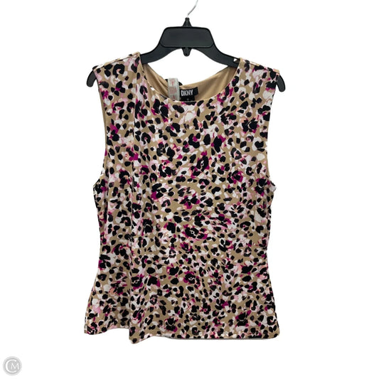 Top Sleeveless By Dkny In Animal Print, Size: Xl