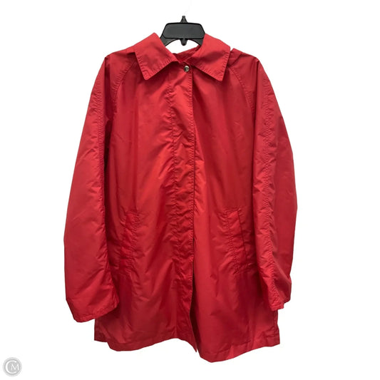 Coat Raincoat By Totes In Red, Size: L