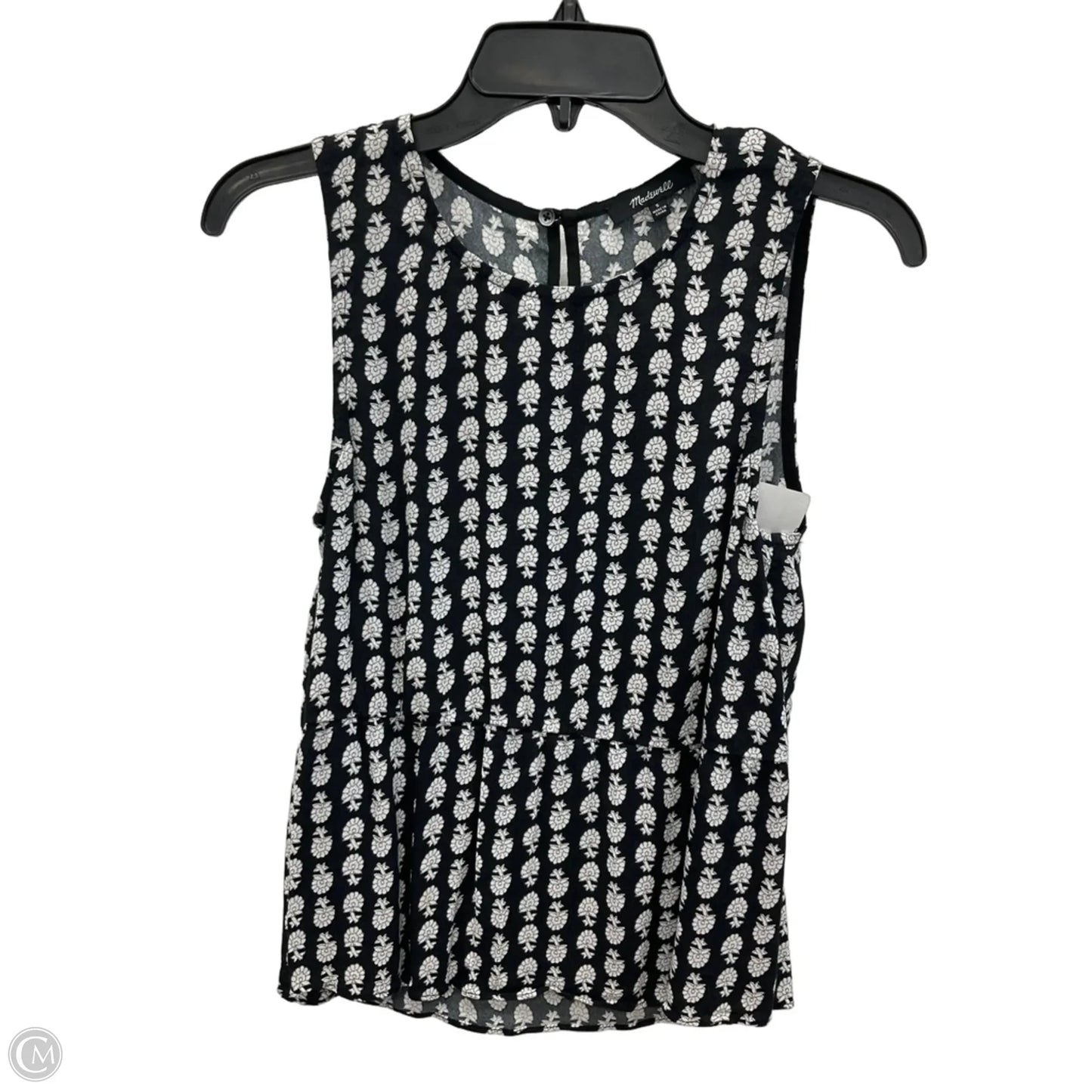 Top Sleeveless By Madewell In Black & White, Size: S