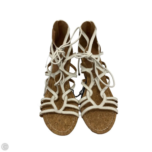 Sandals Heels Wedge By Sugar In White, Size: 10