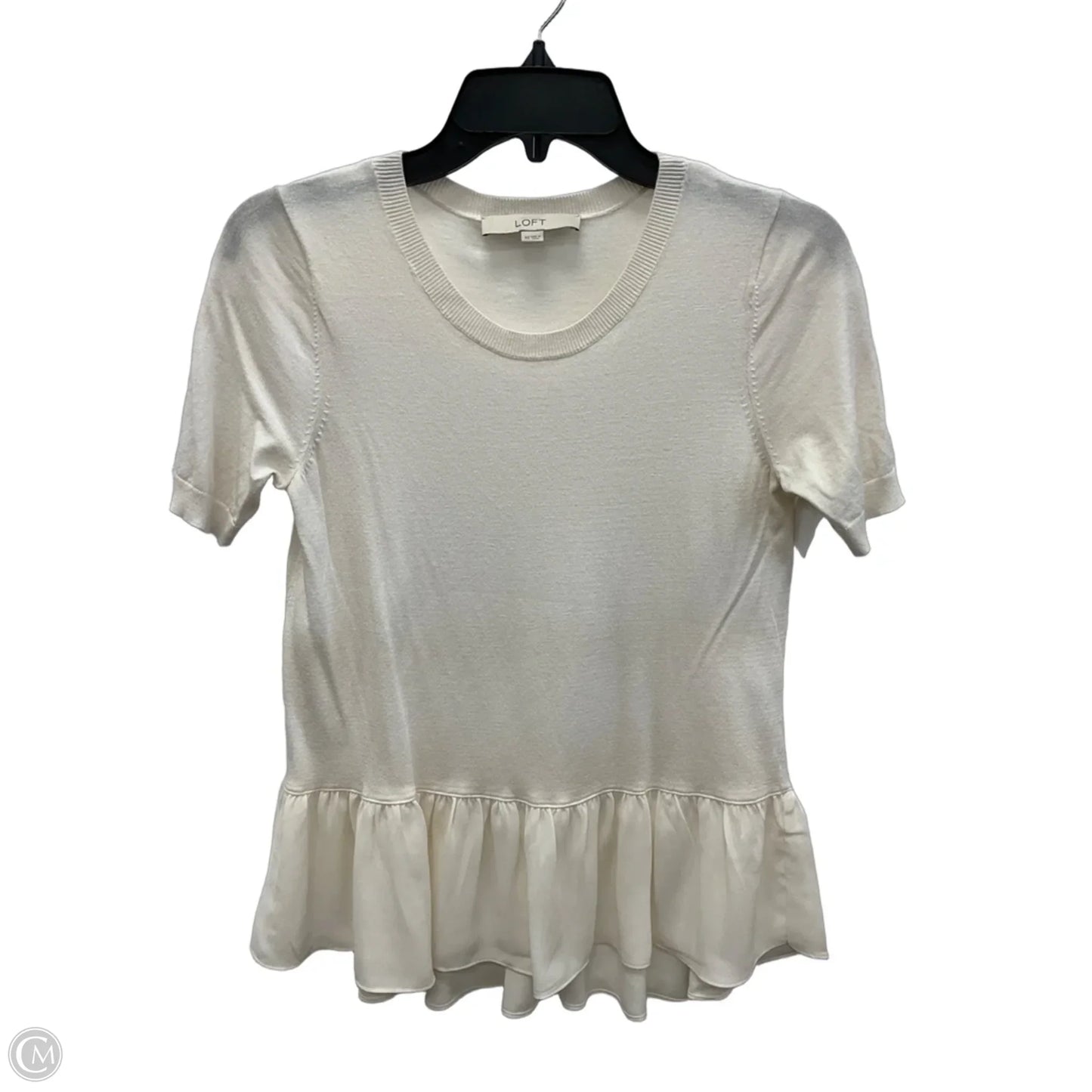 Top Short Sleeve By Loft In White, Size: Xs