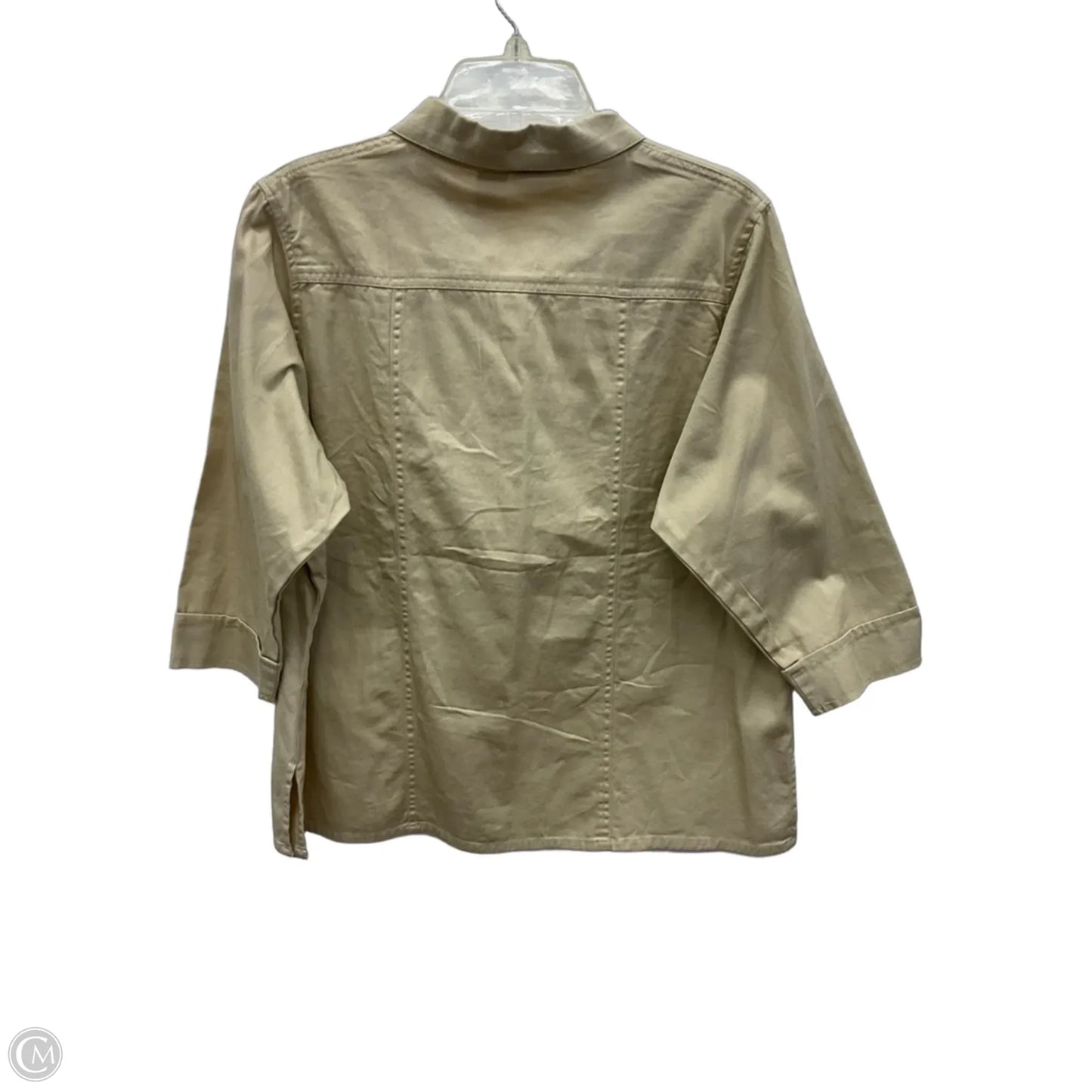 Blouse 3/4 Sleeve By Clothes Mentor In Beige, Size: Xl