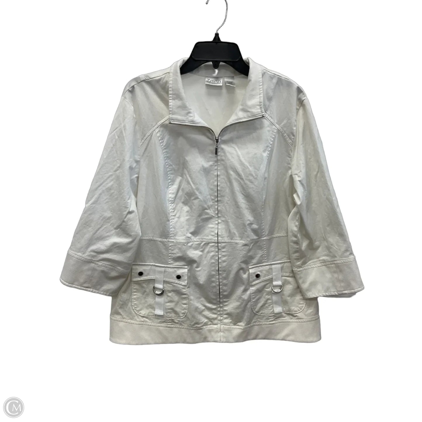 Coat Raincoat By Zenergy By Chicos In White, Size: 3x