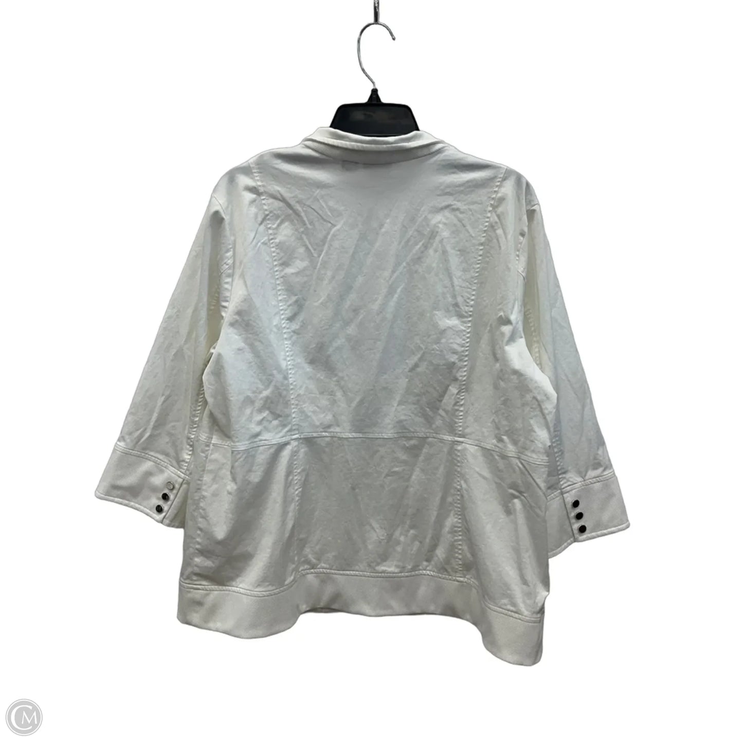 Coat Raincoat By Zenergy By Chicos In White, Size: 3x