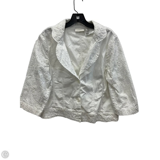 Blazer By Chicos In White, Size: Xl