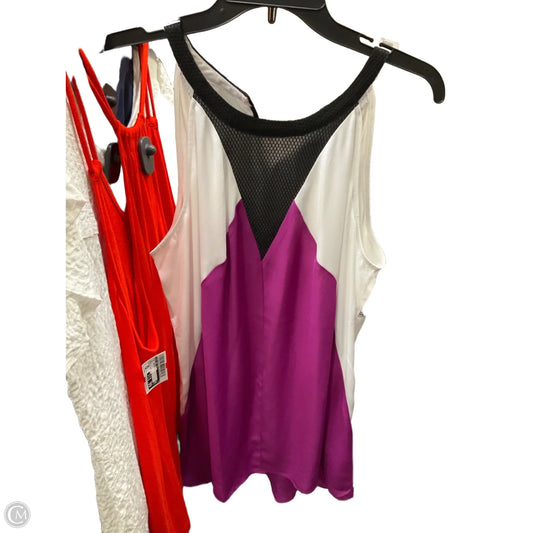 Top Sleeveless By Worthington In Purple & White, Size: Xl