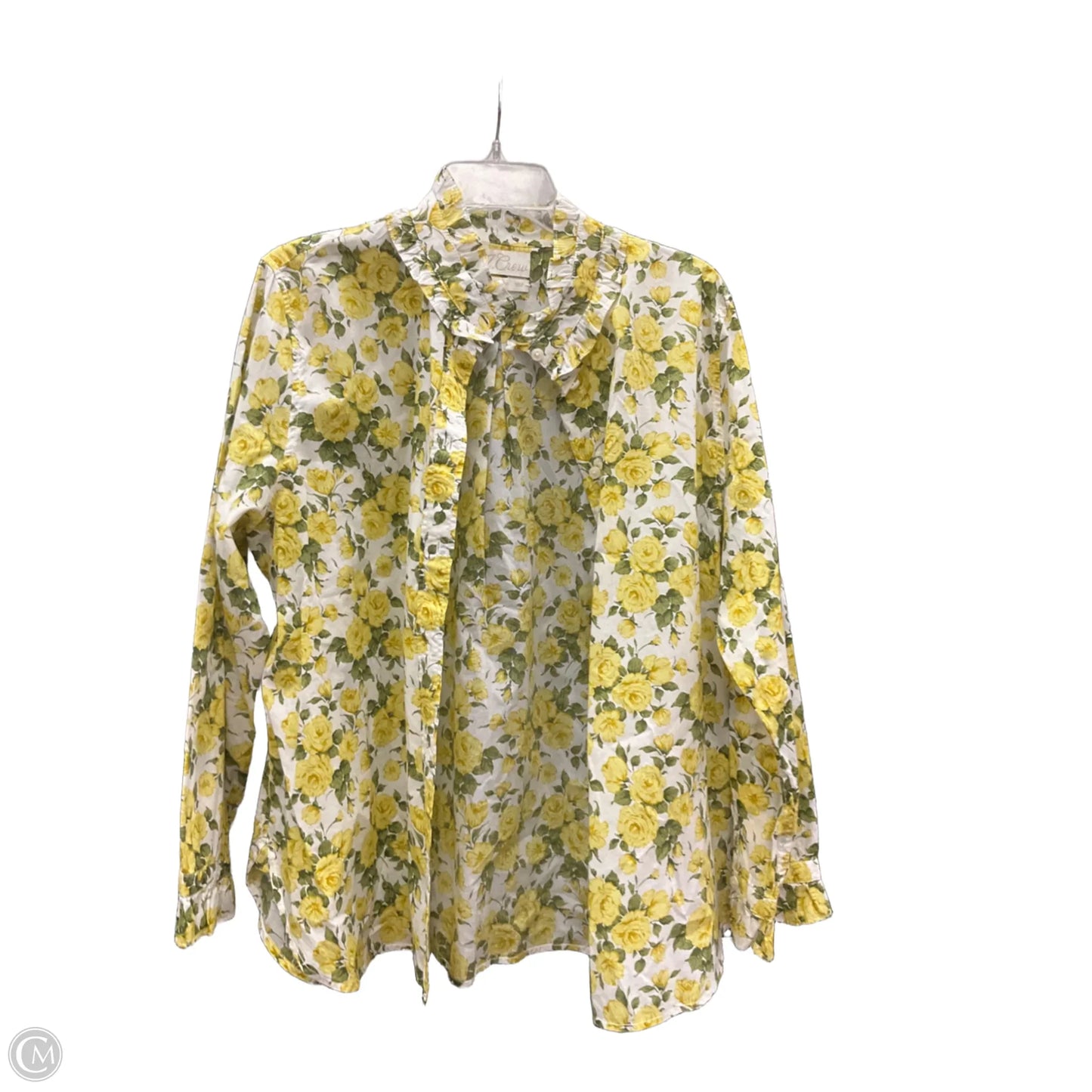 Blouse Long Sleeve By J. Crew In Yellow, Size: 20