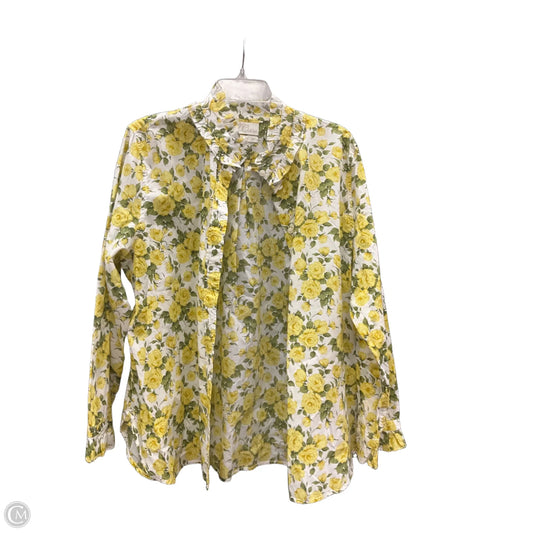 Blouse Long Sleeve By J. Crew In Yellow, Size: 20