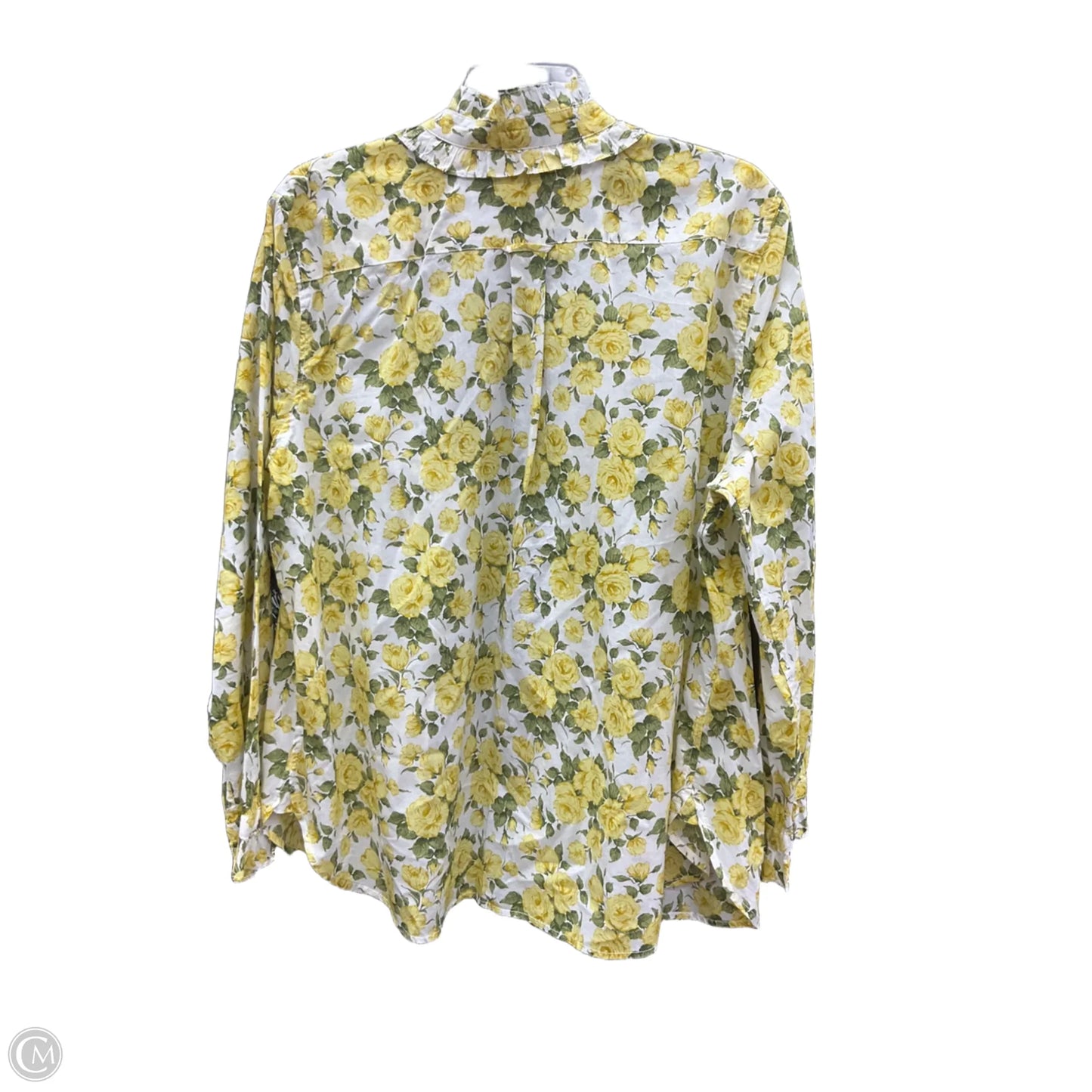 Blouse Long Sleeve By J. Crew In Yellow, Size: 20