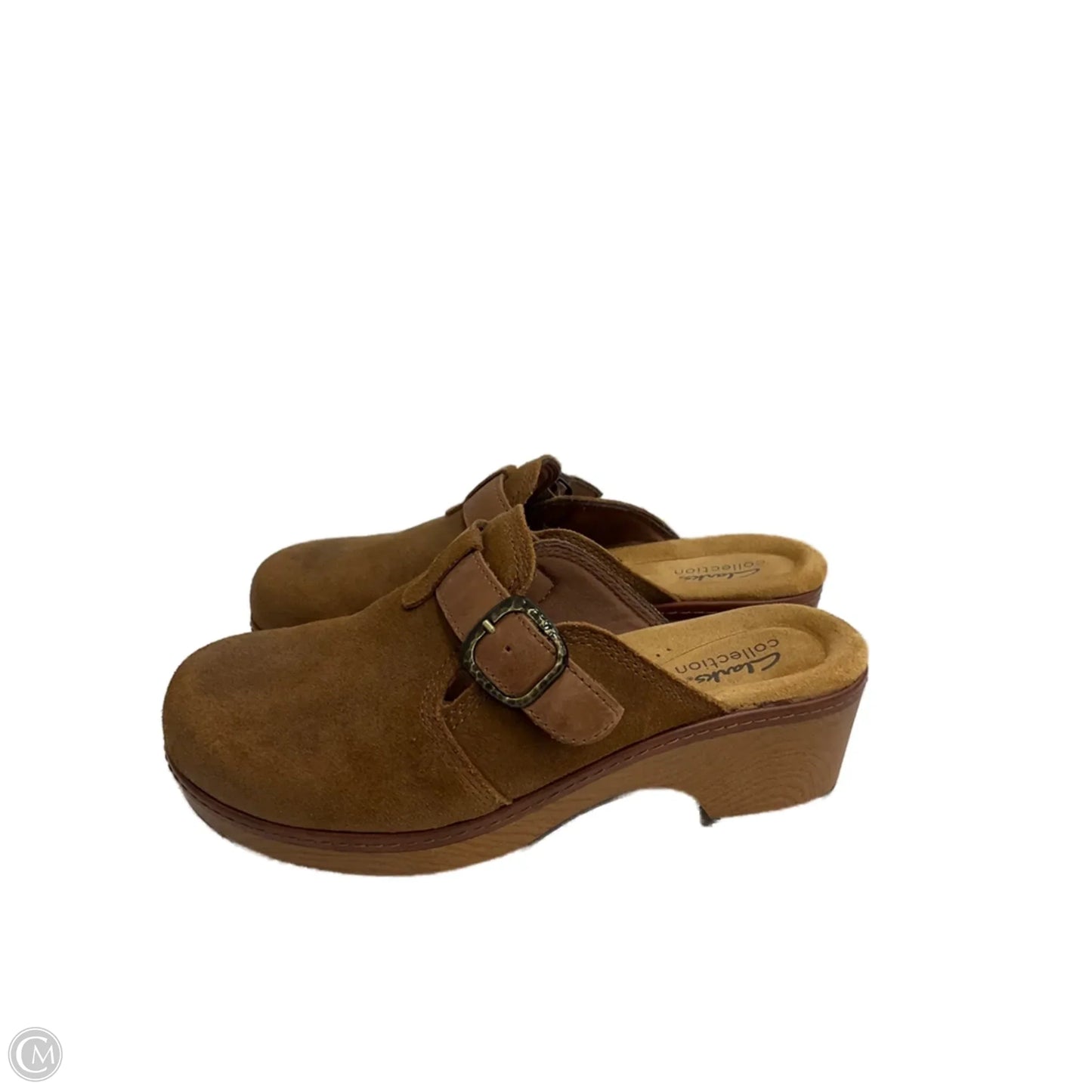 Sandals Heels Block By Clarks In Brown, Size: 5.5