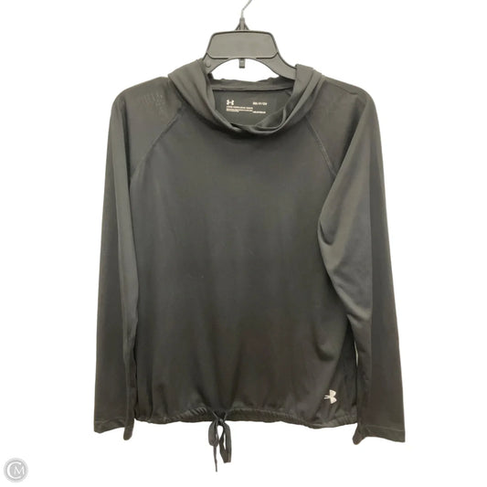 Athletic Top Long Sleeve Hoodie By Under Armour In Black, Size: M