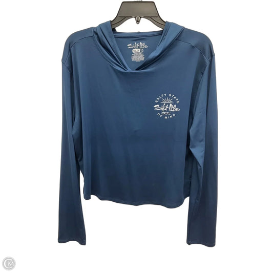 Athletic Top Long Sleeve Hoodie By Salt Life In Blue, Size: L