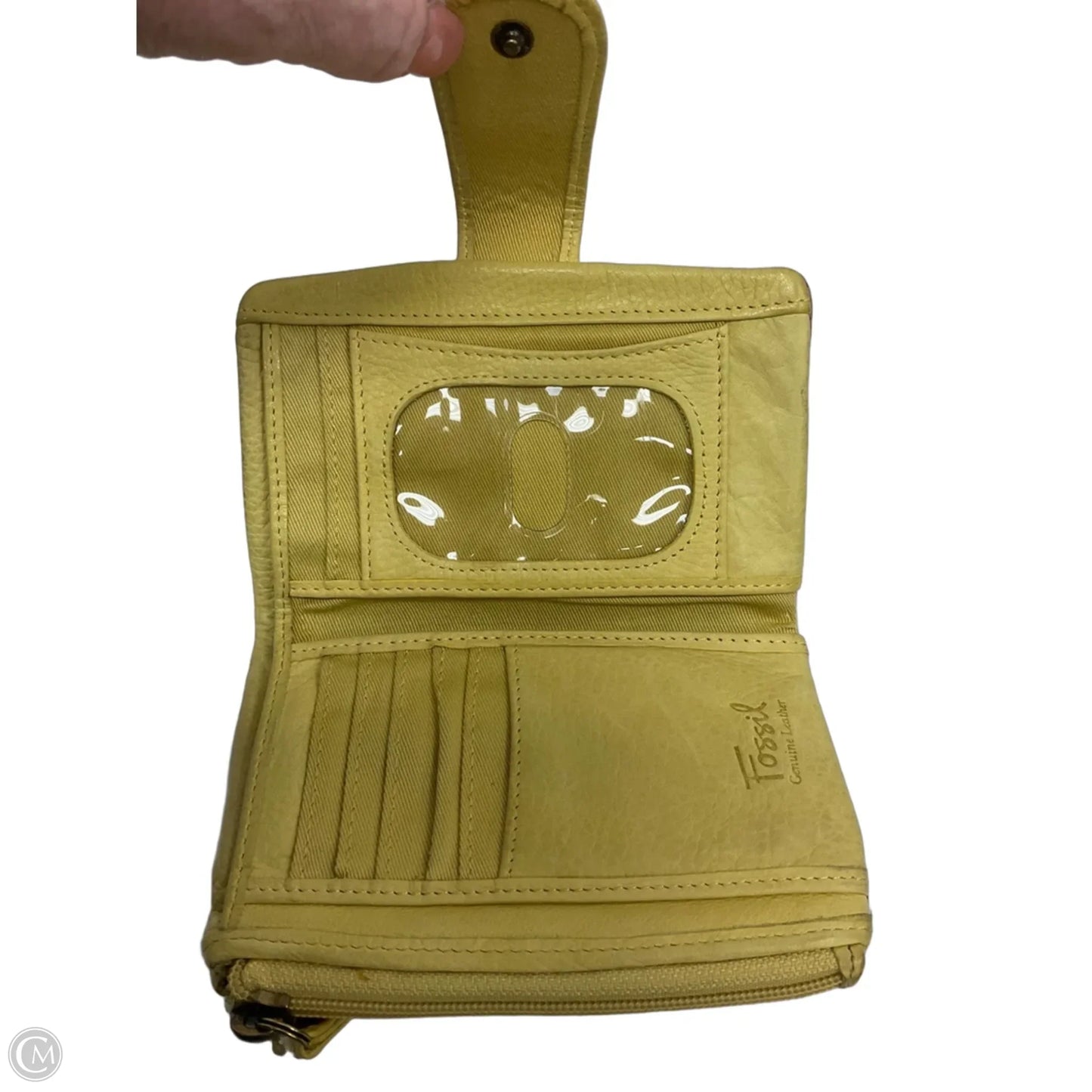 Wallet Leather By Fossil, Size: Medium