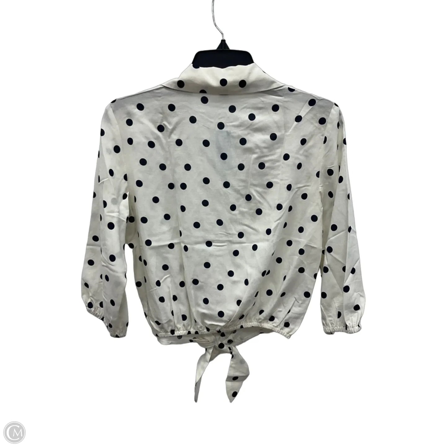 Blouse Long Sleeve By Ann Taylor In Black & White, Size: Xsp