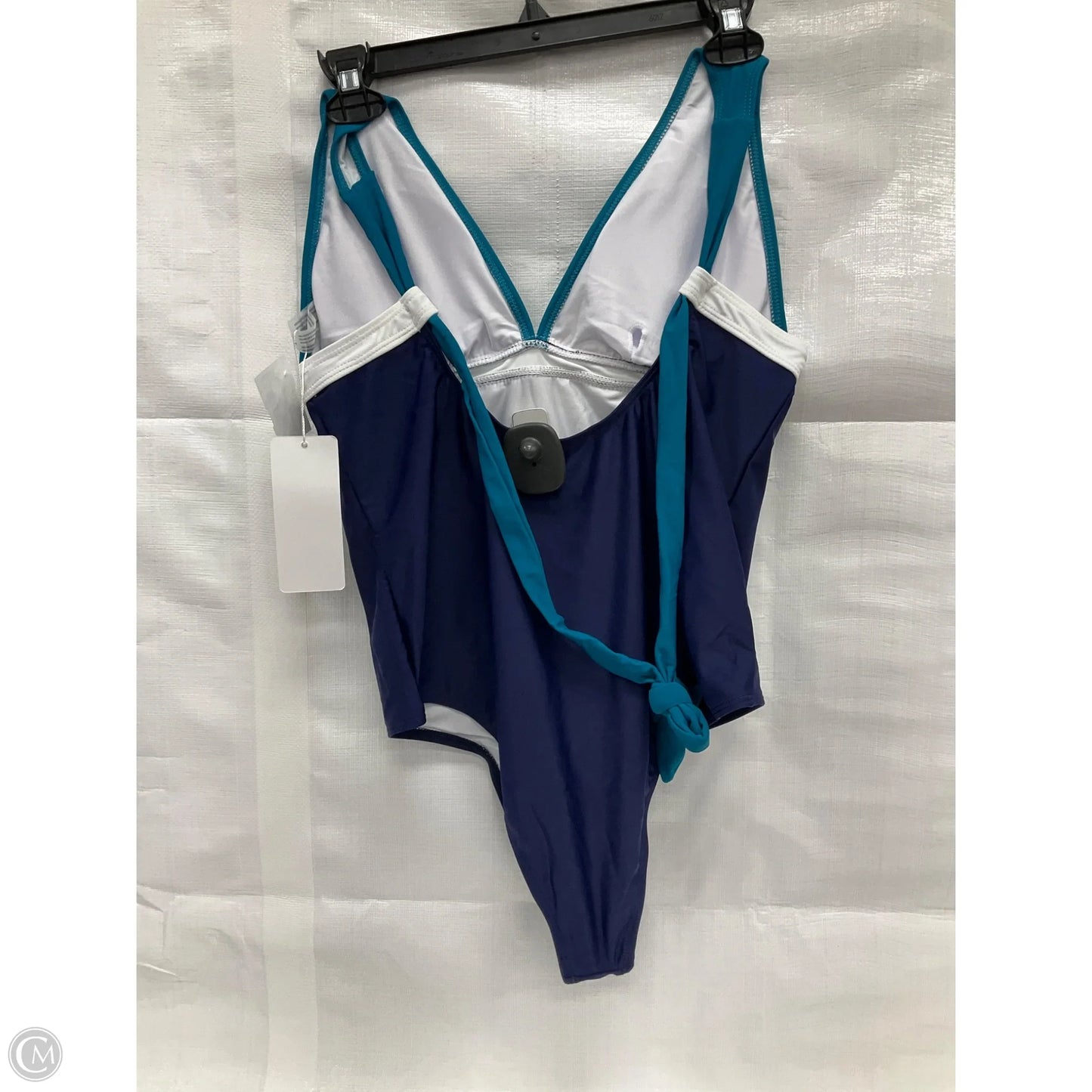 Swimsuit By Clothes Mentor In Blue & White, Size: Xl