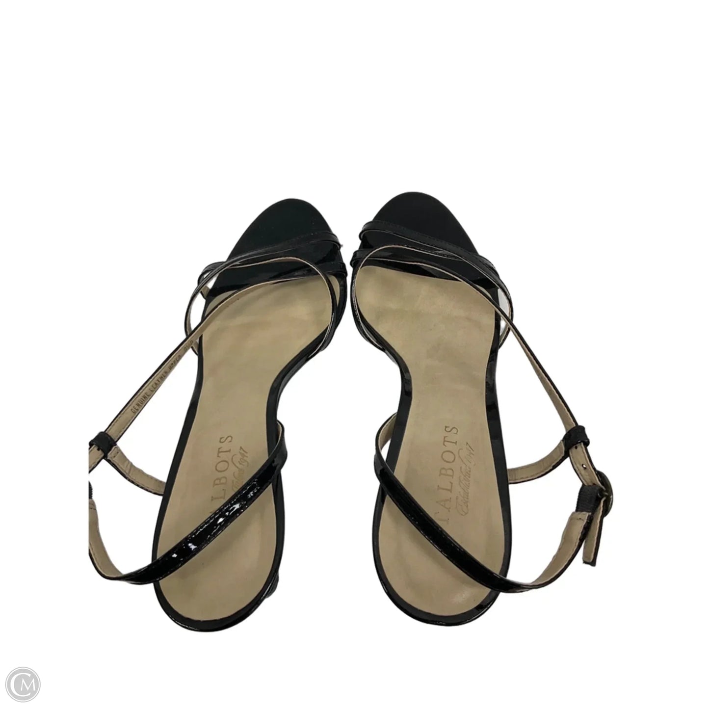 Sandals Heels Kitten By Talbots In Black & Tan, Size: 9.5