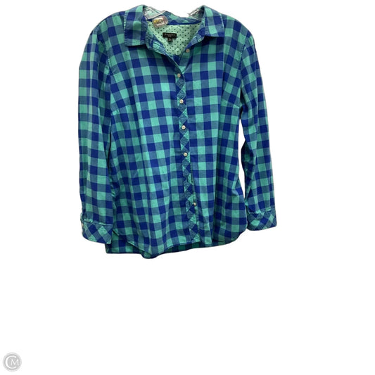 Blouse Long Sleeve By Talbots In Blue, Size: Xlp