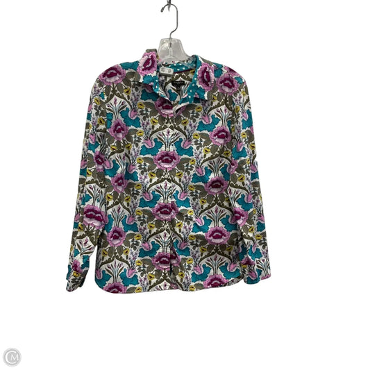 Blouse Long Sleeve By Talbots In Brown & Pink, Size: Lp