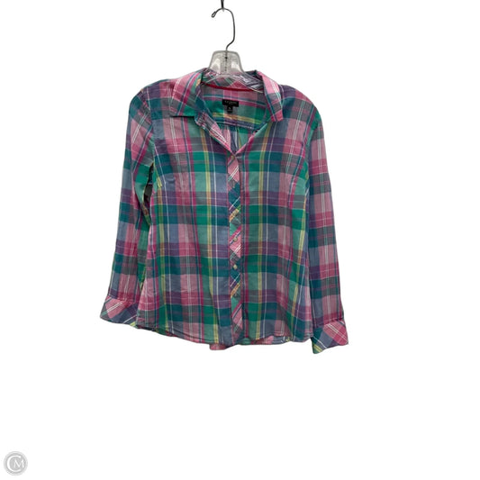 Blouse Long Sleeve By Talbots In Green & Pink, Size: Mp