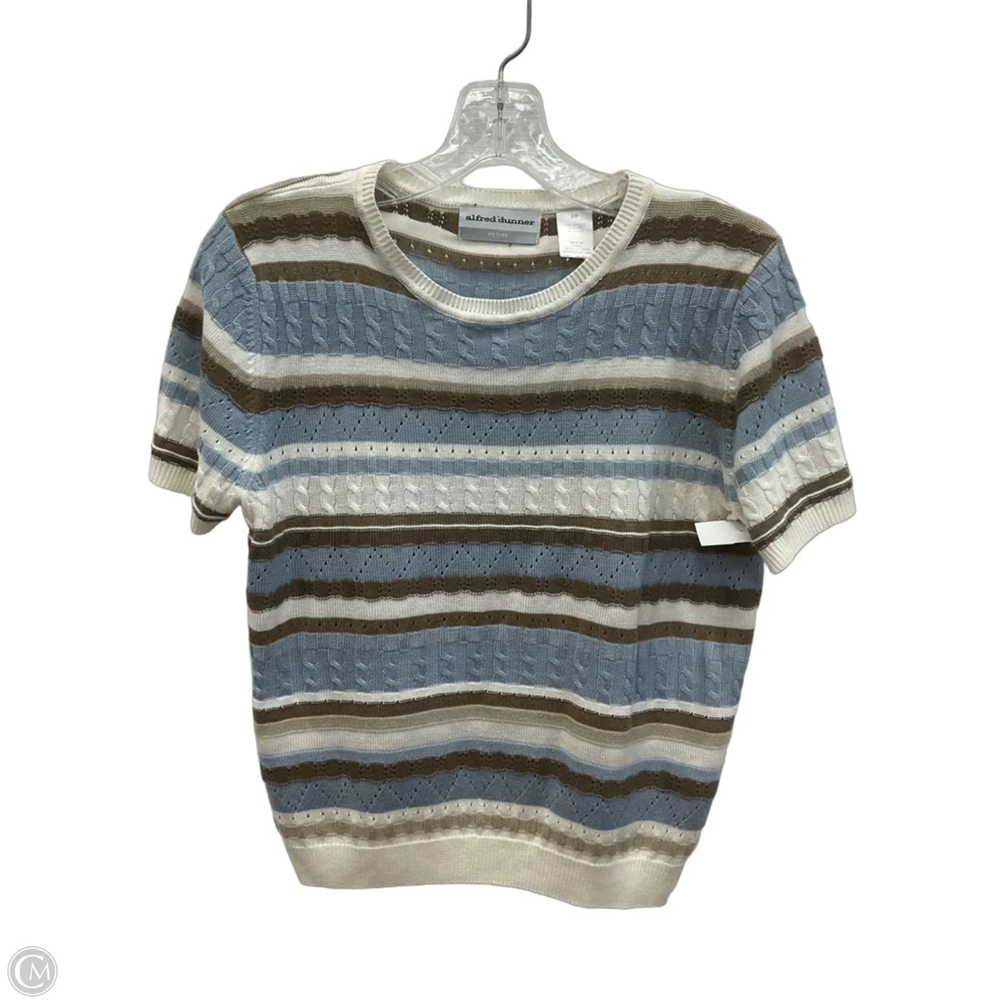 Top Short Sleeve By Alfred Dunner In Blue & Brown, Size: Sp