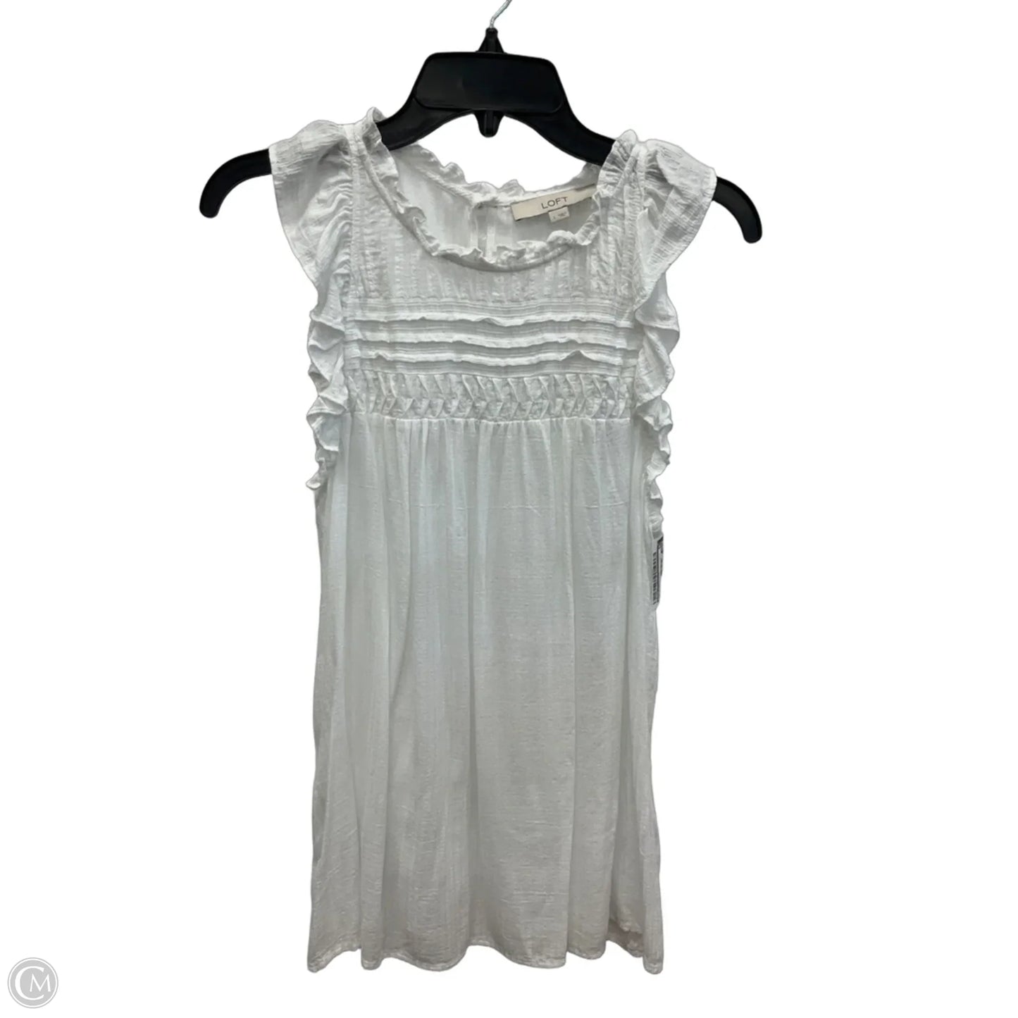 Top Sleeveless By Loft In White, Size: L