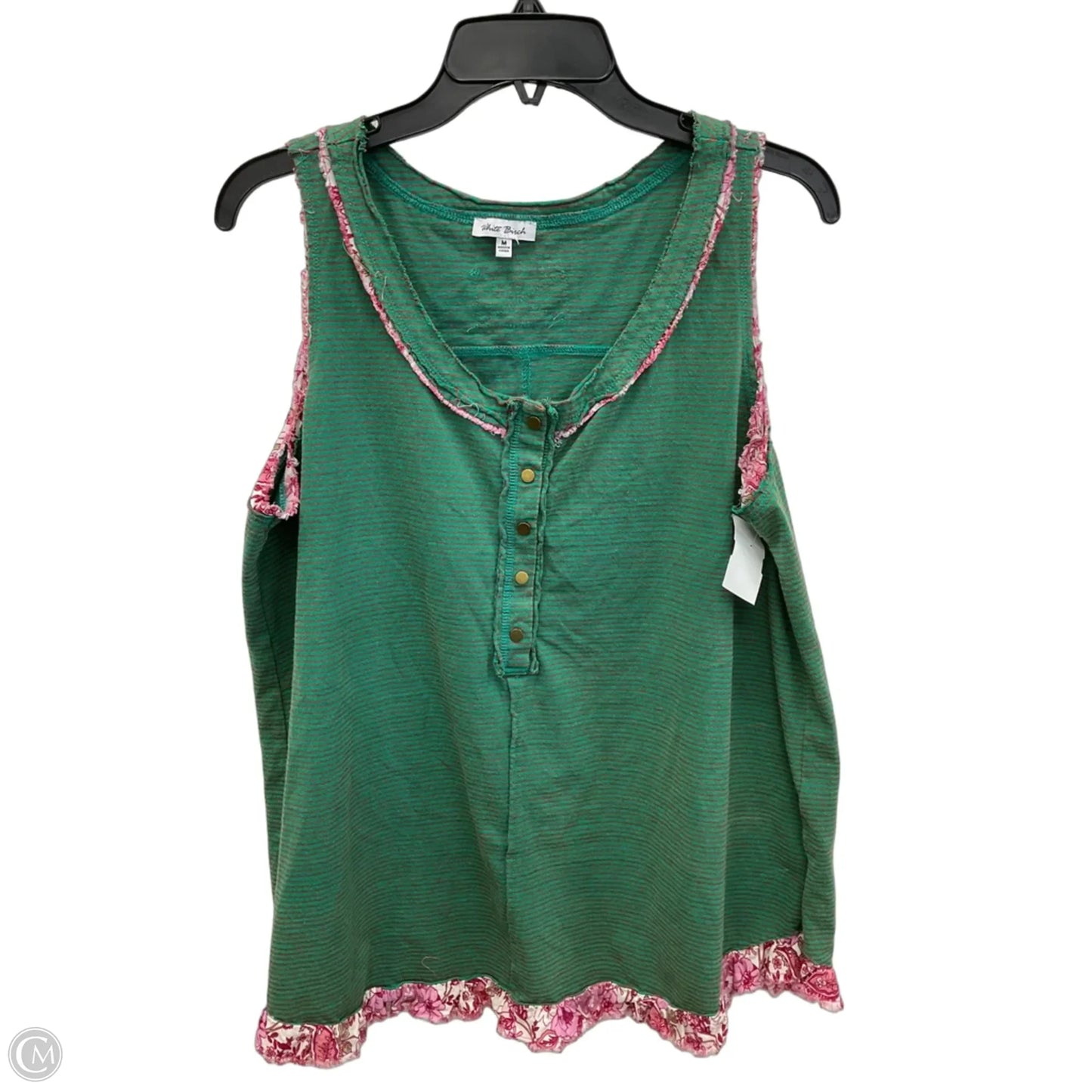 Top Sleeveless By White Birch In Green & Pink, Size: M