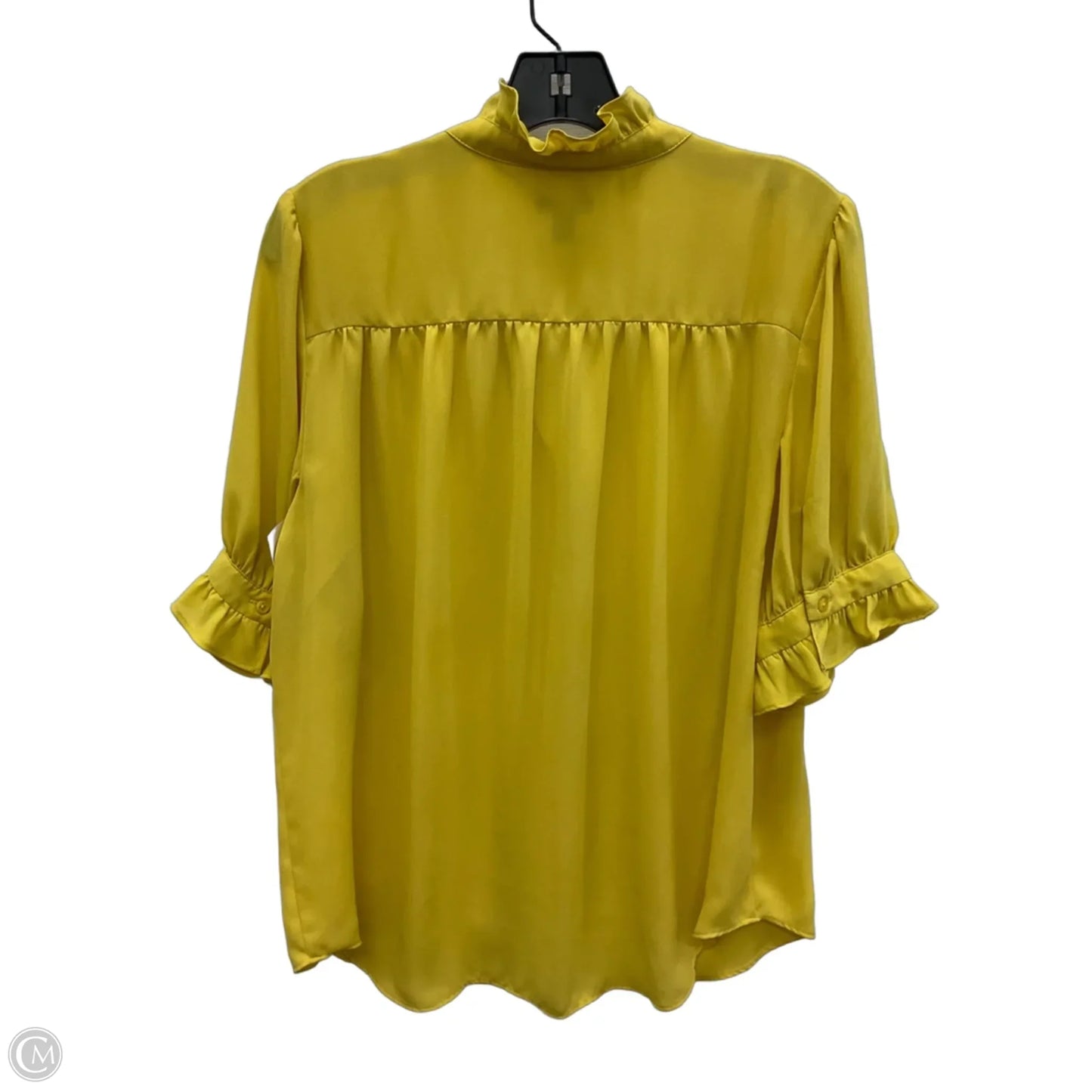 Top Short Sleeve By Ann Taylor In Yellow, Size: L