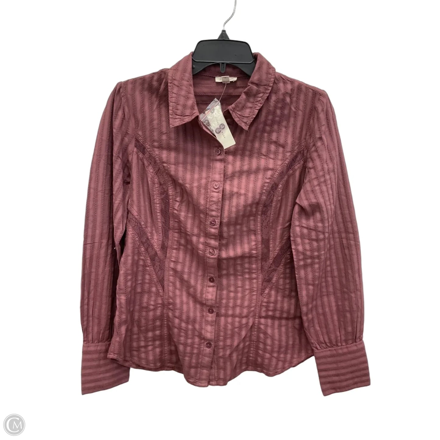 Blouse Long Sleeve By Pilcro In Purple, Size: M
