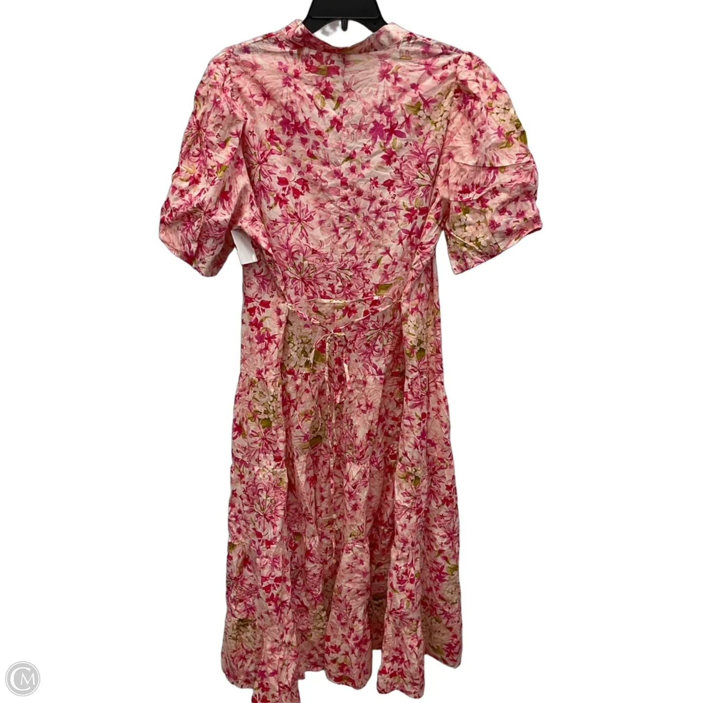 Dress Casual Midi By H&m In Green & Pink, Size: Xl