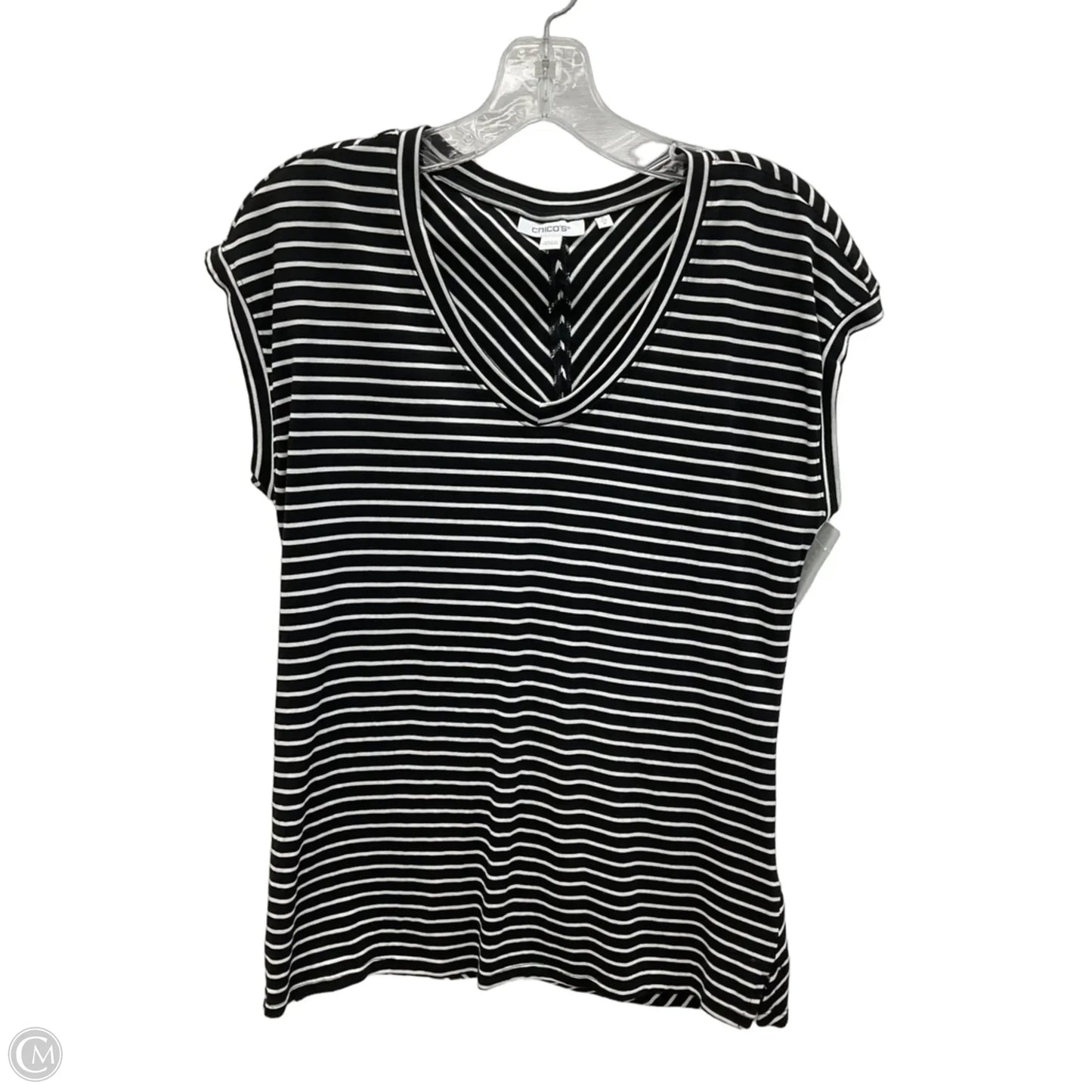 Top Sleeveless By Chicos In Striped Pattern, Size: S