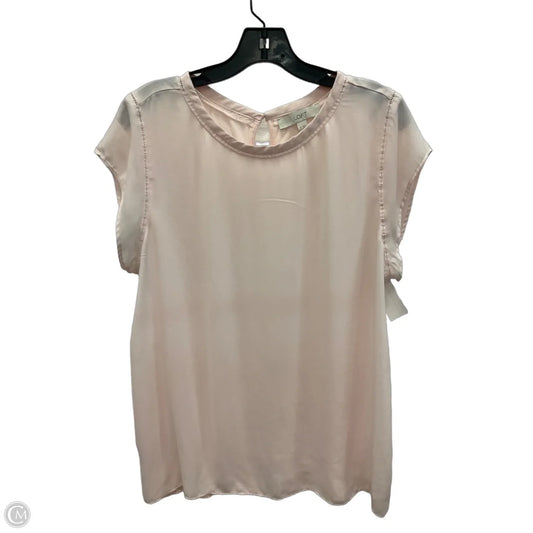 Top Short Sleeve By Loft In Pink, Size: Xl