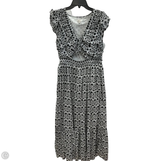 Dress Casual Maxi By Loft In Black & White, Size: L
