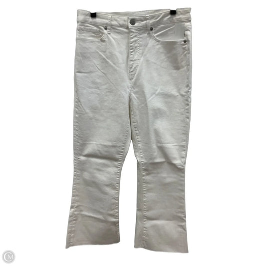 Jeans Cropped By Loft In White Denim, Size: 8