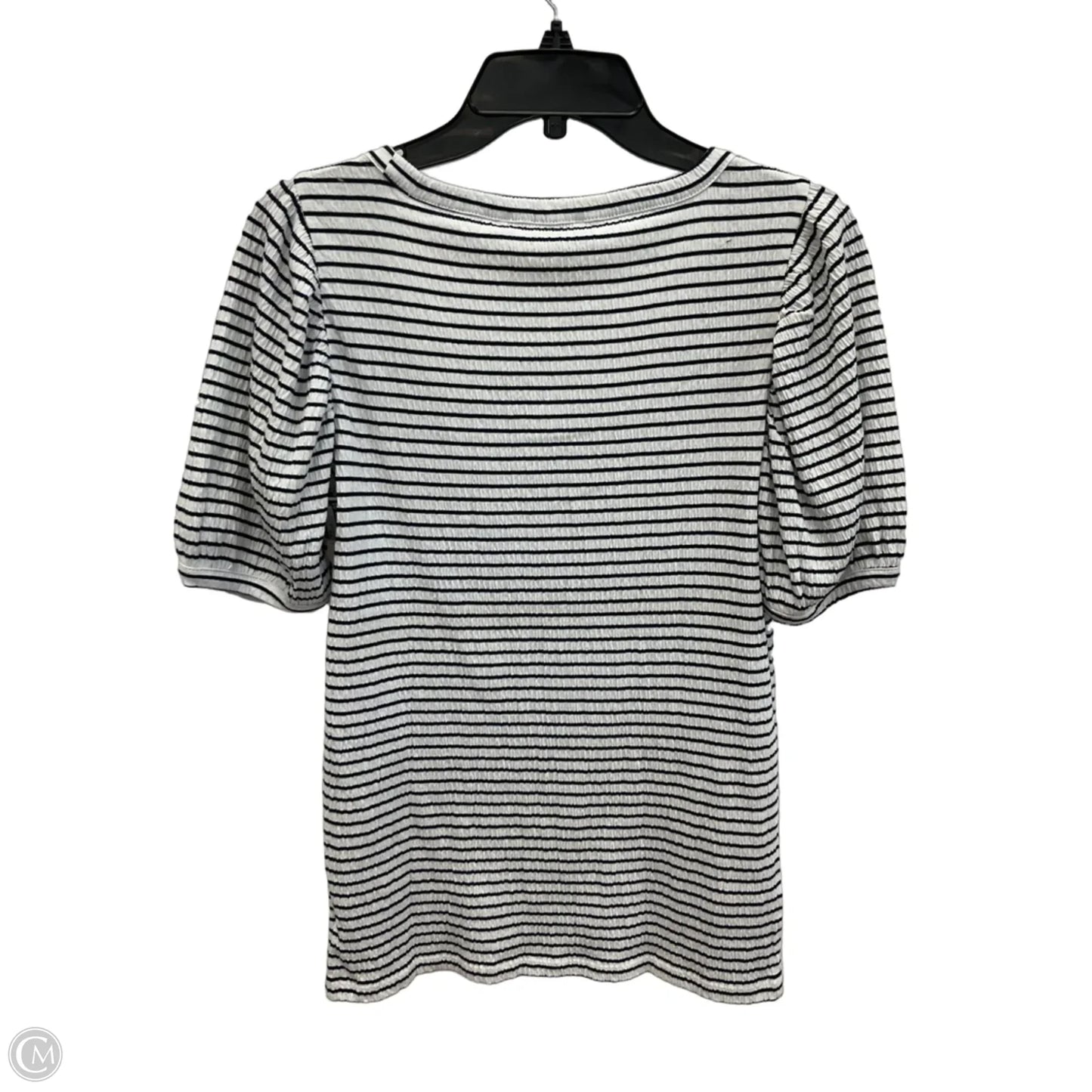 Top Short Sleeve By Loft In Black & White, Size: M