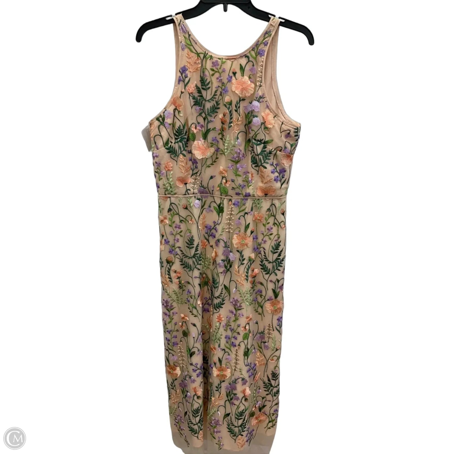 Dress Party Midi By Maggy London In Green & Pink, Size: M