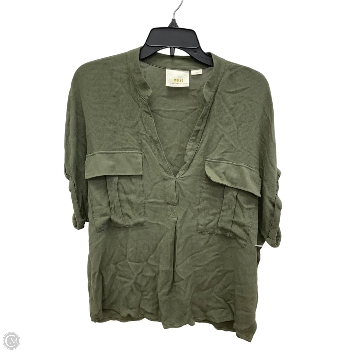 Top Short Sleeve By Maeve In Green, Size: L