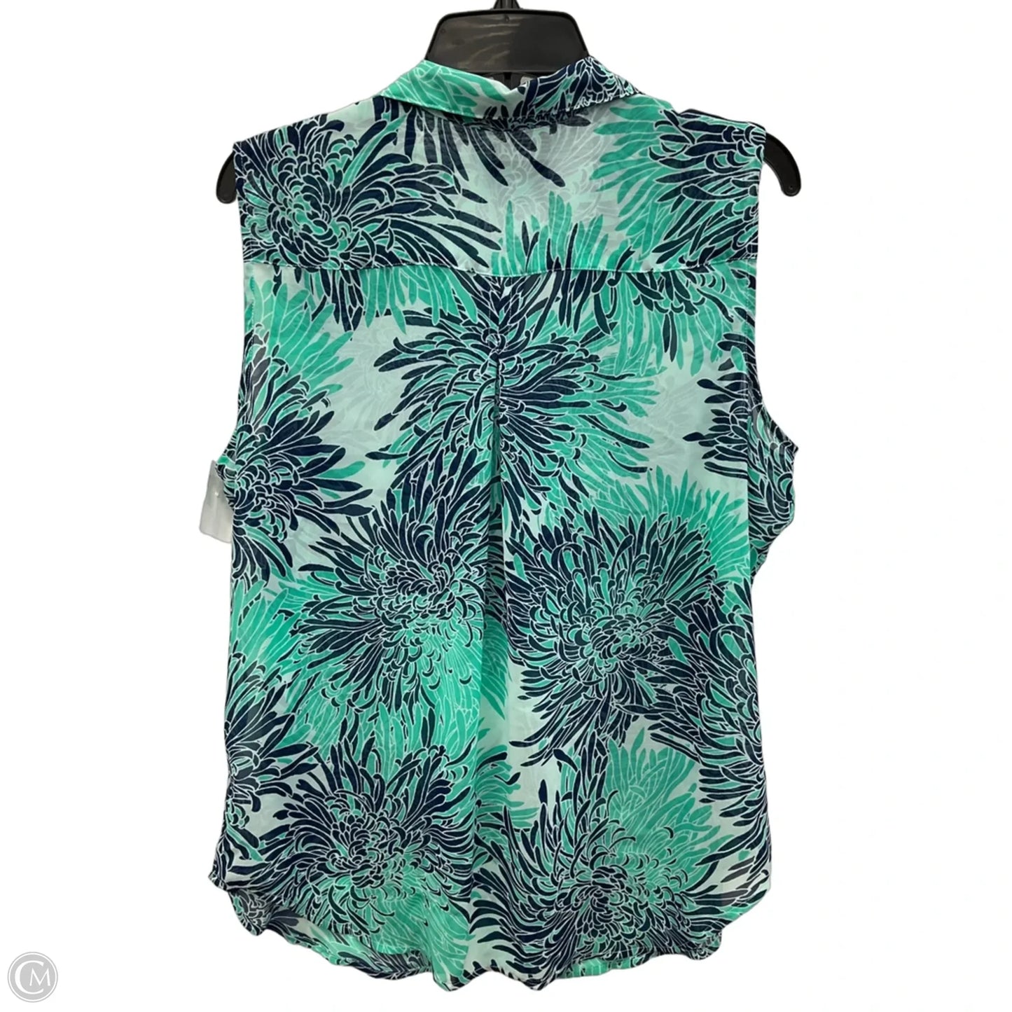Top Sleeveless By Liz Claiborne In Blue & Green, Size: Xl