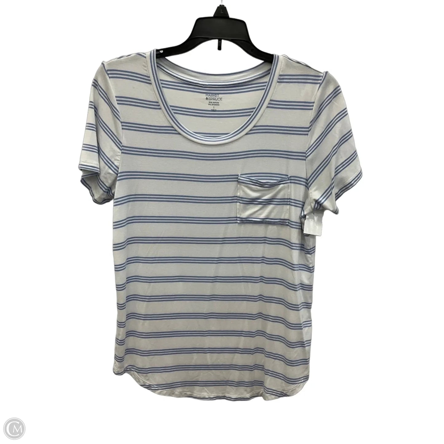 Top Short Sleeve By Market & Spruce In Blue & White, Size: S